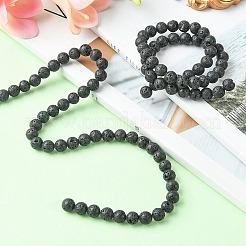 Бусы из натуральной лавы G-YW0002-07