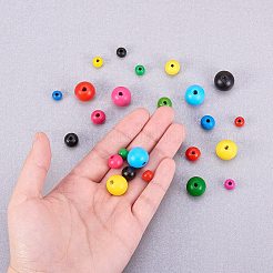 Окрашенные деревянные бусины WOOD-PH0008-03