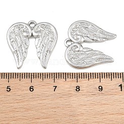 304ステンレスペンダント  翼のチャーム  ステンレス鋼色  23x23x2mm  穴：2.2mm&nbsp;SA-CBA1839-06P