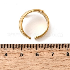 女性用304ステンレススチールカフオープンリング  ライン  イオンプレーティング（ip）  18KGP本金メッキ  17mm  内径：17mm&nbsp;RJEW-L342-17G