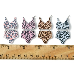 4шт 4 стиля акриловые подвески с принтом MACR-FS0001-75