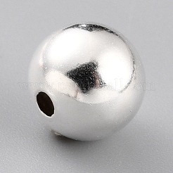 真鍮ビーズ  カドミウムフリー＆鉛フリー  長持ちメッキ  ラウンド  925銀メッキ  8mm  穴：1.8mm&nbsp;KK-O133-011B-S