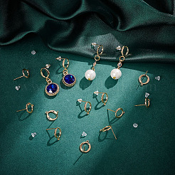 20 pz. di orecchini a perno con anello in ottone placcato&nbsp;KK-GO0001-84