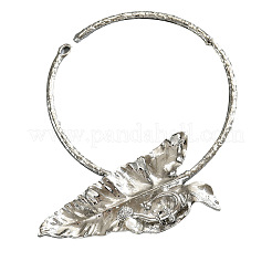 Женские ожерелья-чокеры из цинкового сплава с кристаллами и листьями из пластикового жемчуга&nbsp;FS-WGACF56-02