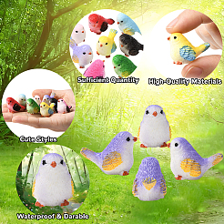 24шт 8-цветная смоляная фигурка птицы для украшения витрины&nbsp;DJEW-SP0001-16