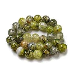 Граненые бусины из натурального огненного агата с треском&nbsp;G-F447-12mm-J06