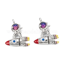 Латунь стекло кулоны KK-C223-18P