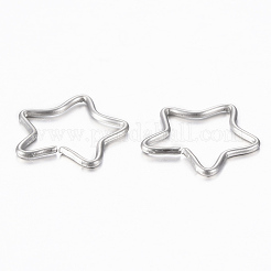 変色しにくい304ステンレススチール製キーチェーン留め具  スター  ステンレス鋼色  11.5x12x0.8mm&nbsp;STAS-G161-07A