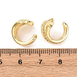 Латунные серьги-манжеты из прозрачного кубического циркония&nbsp;LS-EJEW-D328-02G-01