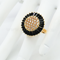 Anelli da donna aperti con micro pavé di zirconi cubici in ottone&nbsp;IJ1776-2