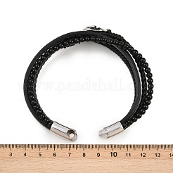 Многорядные браслеты из микрофибры BJEW-H631-04B-AS