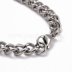 レインボープライドブレスレット  男性女性のためのエナメル長方形バーリンクブレスレット  プラチナ＆ステンレス鋼色  8-3/4インチ（22.3cm）&nbsp;BJEW-F419-12B-P
