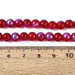 Chapelets de perles en verre opaque électrolytique&nbsp;LS-EGLA-Q132-6MM-01C-06