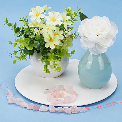 Грубые необработанные нити бусин из натурального розового кварца G-OC0003-74