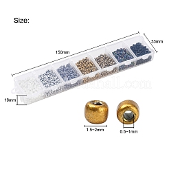 3500шт 7 стиля 12/0 стеклянные круглые бусины SEED-YW0001-37