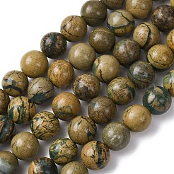 Натуральные зеленые бусины с прожилками дракона&nbsp;G-D098-A01-10mm