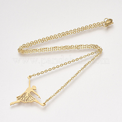 201 collane con ciondolo in acciaio inossidabile&nbsp;NJEW-T009-JN110-2-40