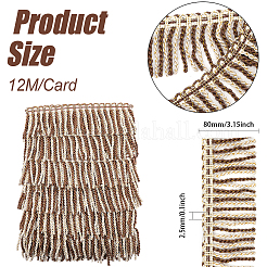 Двухцветная полиэфирная витая веревка с кисточками и бахромой&nbsp;DIY-WH0304-703A