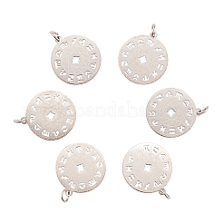 ステンレスペンダント201個  星座とフラットラウンド  ステンレス鋼色  22.5x19.5x1mm  穴：3mm&nbsp;STAS-CJ0005-06
