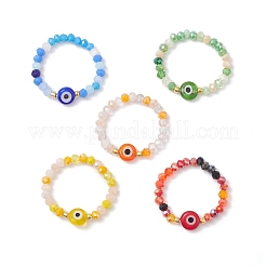 Лэмпворк ручной работы от сглаза со стеклянными кольцами для женщин RJEW-JR00939