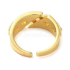 Латунные микро проложить манжеты кольца кубического циркония RJEW-P102-08G