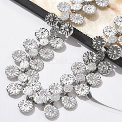 Браслеты-цепочки с цветочным узором из нержавеющей стали 304 для женщин&nbsp;BJEW-F488-21P-03