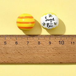 10 шт. 4 стиля европейские бусины с принтом из натурального дерева WOOD-FS0001-16