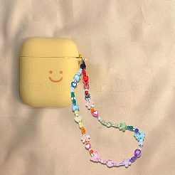 Ремешок для мобильного телефона из радужной смолы с бусинами HJEW-WH0068-11