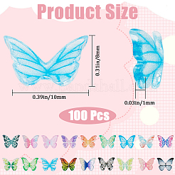 100шт бабочка кабошон из смолы&nbsp;DIY-GF0010-06A