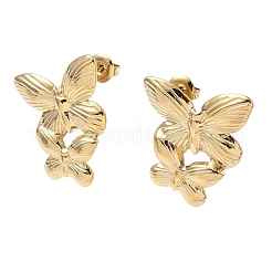 Серьги-гвоздики в форме бабочек из нержавеющей стали 304&nbsp;EJEW-K268-65G