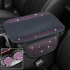1 Stück glitzernde Mittelkonsolenabdeckung und 2 Stück runde Silikon-Auto-Bechermatten-Sets&nbsp;AJEW-AR0005-53
