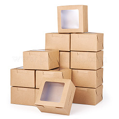 Квадратные бумажные коробки для печенья с квадратным прозрачным окном&nbsp;CON-TAC0001-12B-02