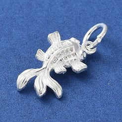 925 серебряная подвеска-полая рыбка с кольцами для прыжков&nbsp;LS-STER-E071-01S-02
