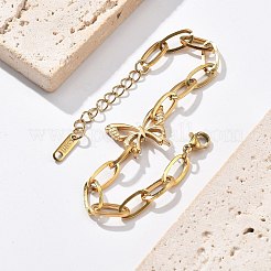 Браслеты с подвесками из нержавеющей стали 304 BJEW-F487-02G