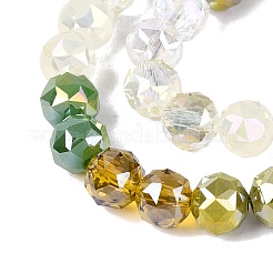 Colliers de perles en imitation jade électroplaquées&nbsp;EGLA-Q135-8MM-A15