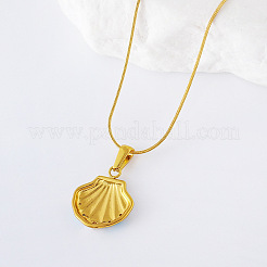 3 шт. Европейские ожерелья с подвеской в форме ракушки из нержавеющей стали с эмалью для женщин и девочек FG4025