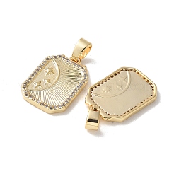 Латунные микропаве прозрачные подвески с фианитом KK-Q031-27G