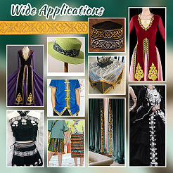 Этнический стиль цветочный узор вышивка полиэстеровые ленты&nbsp;OCOR-WH0104-44B