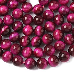 Натуральной розовой тигровый глаз бисер нитей G-G099-10mm-12