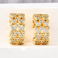 Латунные серьги-манжеты из прозрачного кубического циркония&nbsp;EJEW-K309-10G