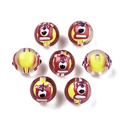 Прозрачные бусины из акриловой эмали TACR-G040-01M