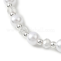 Браслеты из круглого АБС-пластика с имитацией жемчуга BJEW-JB12838