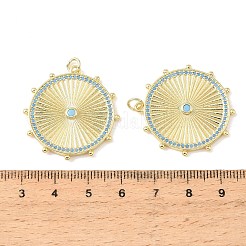 Pendentifs en laiton micro pavé de zircons cubiques bleu ciel&nbsp;CU-CBA9CBD-02G