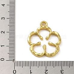 304ステンレスペンダント  中空の花のチャーム  18KGP本金メッキ  25.5x22x7mm  穴：2.7mm&nbsp;STAS-Q322-02G-01