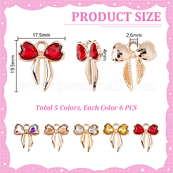 30шт 5 цвета подвески из сплава со стразами FIND-GA0007-39