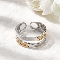 Регулируемые манжеты из нержавеющей стали 304 для женщин RJEW-B150-01GP-04