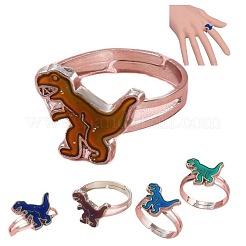 Сплав динозавра с эпоксидной смолой регулируемые кольца для пальцев для детей&nbsp;FS-WG73FA2-01