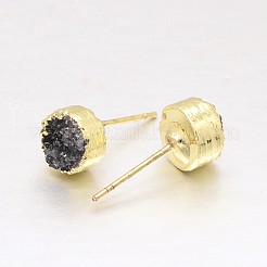 Orecchini agata perno druzy naturale&nbsp;EJEW-L168-02B