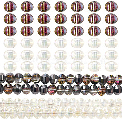 2 brin 2 styles de perles en verre transparent électrolytique&nbsp;EGLA-TA0013-68