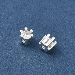 Латунные микро проложить кубического циркония бусы KK-D386-09S-03